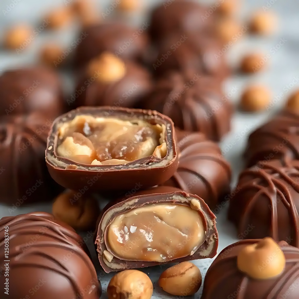 Delicious Chocolate Truffles Filled With Caramel Delicious Chocolate Truffles Filled With Caramel