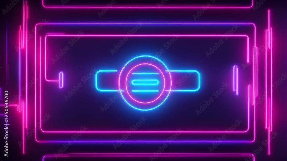 A vibrant neon graphic featuring a central logo with glowing lines and shapes. A vibrant neon graphic featuring a central logo with glowing lines and shapes.