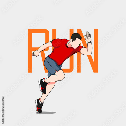 sprinter runner starts running vector illustration