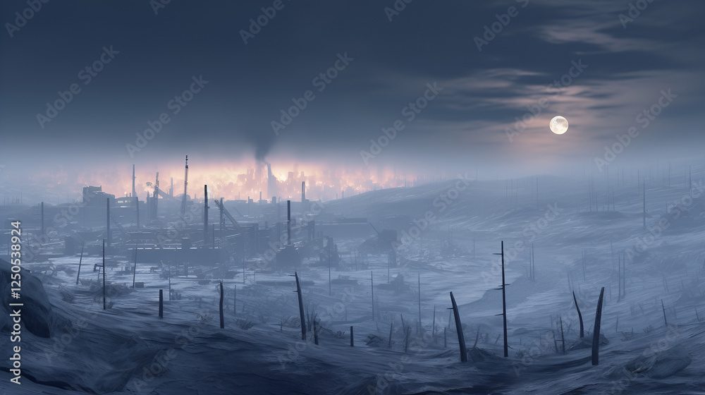 Wasteland of industry at night Wasteland of industry at night