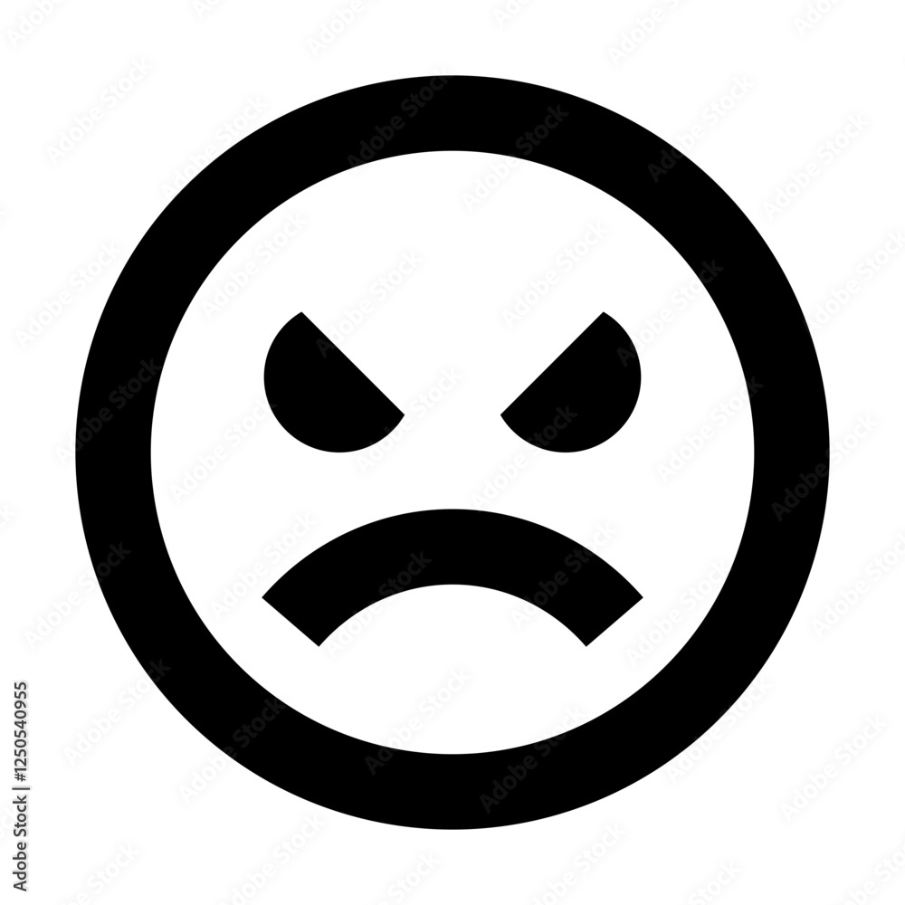 Emoticon Angry - Simple Minimalist Emoji Flat Icon Emoticon Angry - Simple Minimalist Emoji Flat Icon