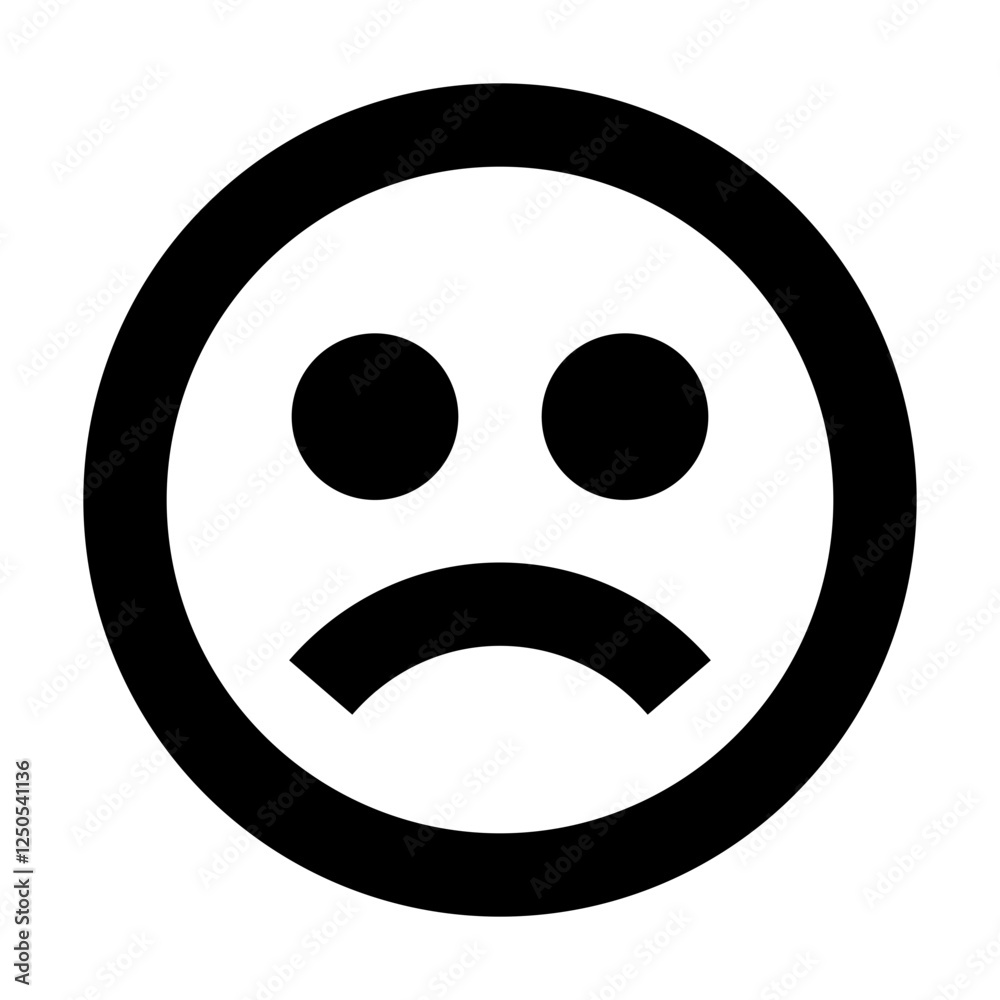 Emoticon Sad - Simple Minimalist Emoji Flat Icon Emoticon Sad - Simple Minimalist Emoji Flat Icon