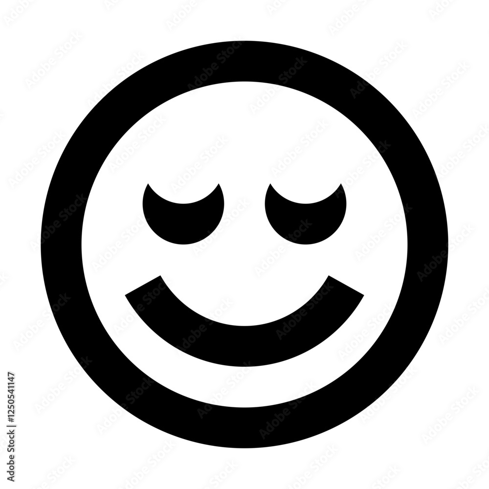 Emoticon Satisfied - Simple Minimalist Emoji Flat Icon Emoticon Satisfied - Simple Minimalist Emoji Flat Icon