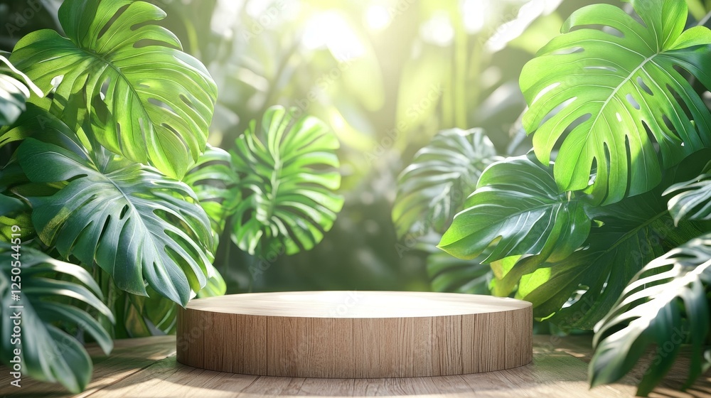 Tropical Green Leaves Display Stand Tropical Green Leaves Display Stand