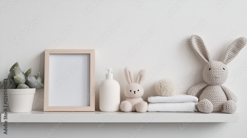 Obraz premium Soft Neutral Decor with Plush Toys and Minimalist Accessories
