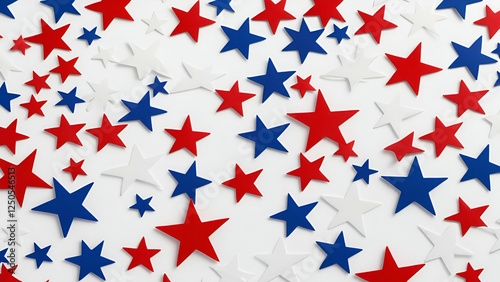 Wallpaper Mural Vibrant Blue, Red, and White Star Design on Clean White Background for Bold Impact Torontodigital.ca