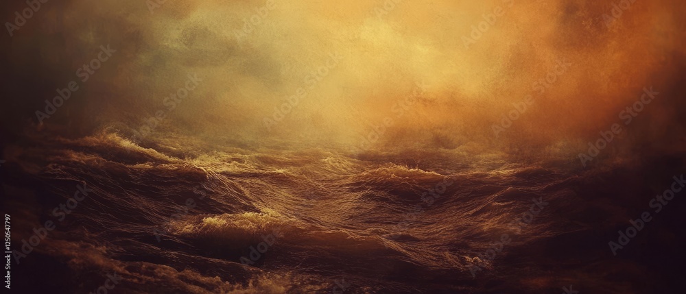 Naklejka premium Turbulent Seascape Dramatic Stormy Waves
