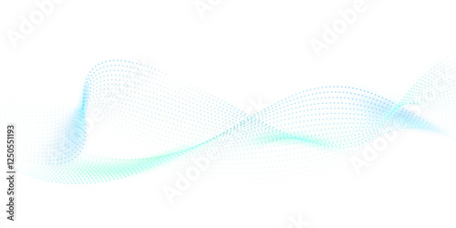 Flowing particles form waves, a gradient light pattern. modern technology background Vector illustration