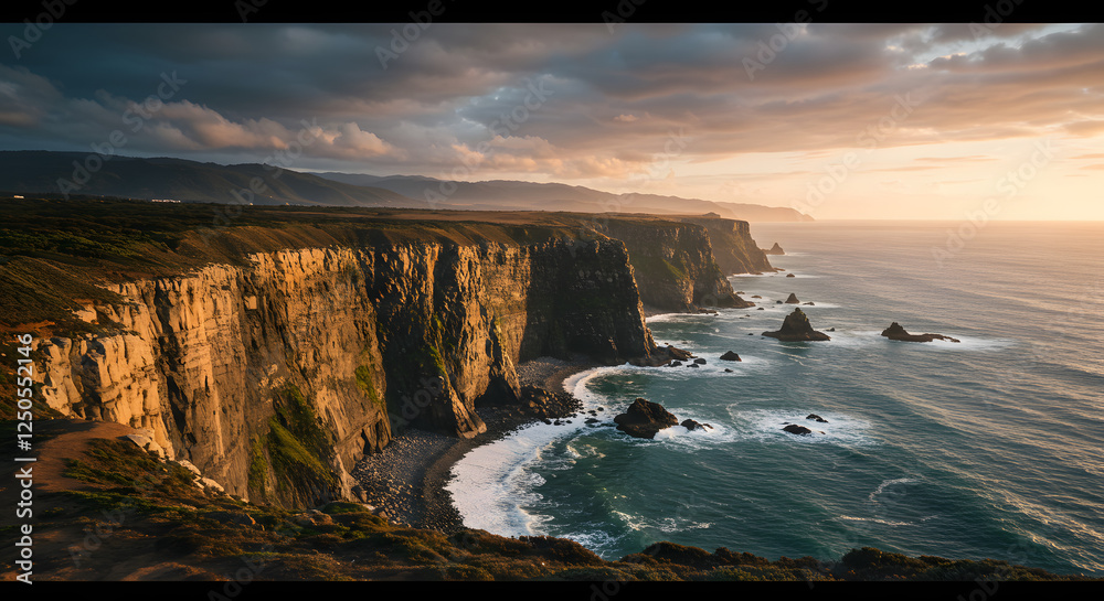 Fototapeta premium The Horizon of Existence: A Stunning Coastal Topography