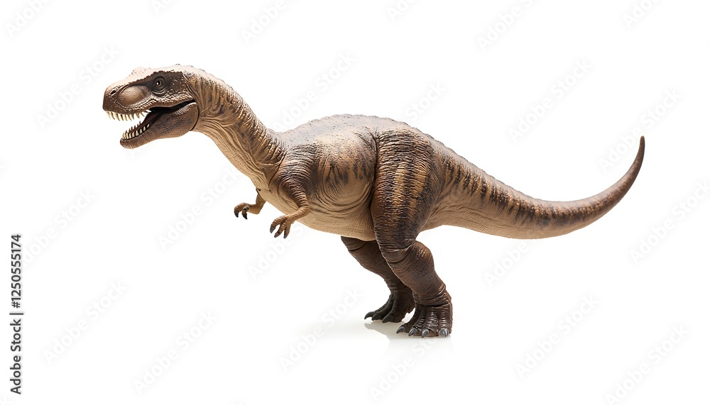 Fototapeta premium Tyrannosaurus Rex Dinosaur Toy Model Isolated On White