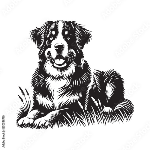 Artistic Bernese Mountain Dog silhouette perfect for digital use - Bernese Mountain Dog illustration - minimal Bernese Mountain Dog vector 