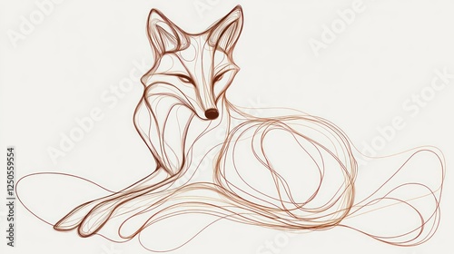 Elegant Line Art Fox: A Study in Minimalist Wildlife