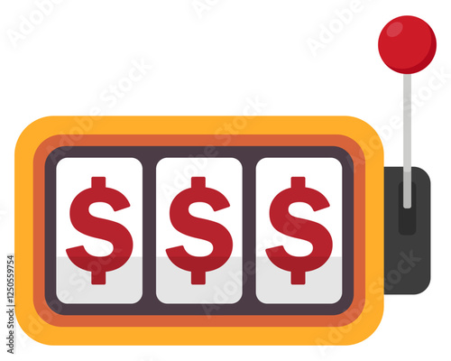 Slot machine flat icon vector.