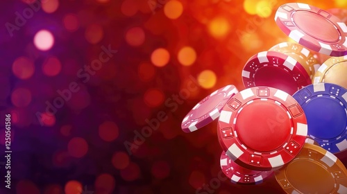 Exciting casino game night las vegas digital art colorful environment close-up view gambling thrills