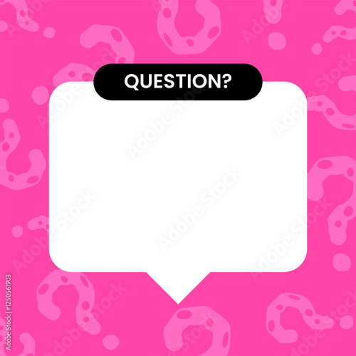 Question mark copy space background. Pink quiz banner template.