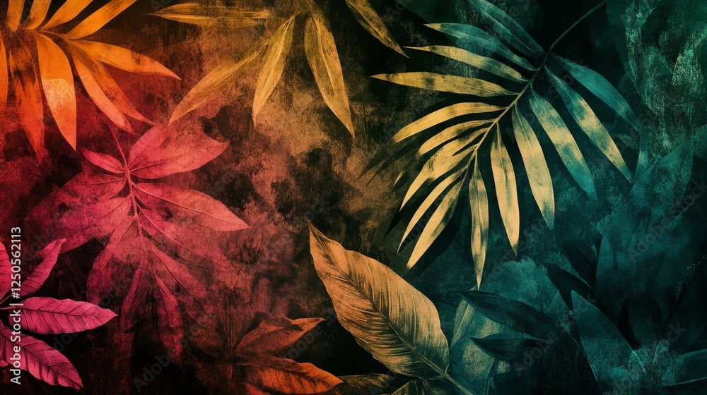 Creating abstract tropical foliage art tropical paradise watercolor painting artistic environment aesthetic perspective imaginative style Creating abstract tropical foliage art tropical paradise watercolor painting artistic environment aesthetic perspective imaginative style