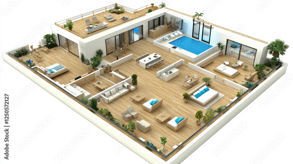 Modern Open Concept Luxury Villa with Pool and Rooftop Garden Modern Open Concept Luxury Villa with Pool and Rooftop Garden
