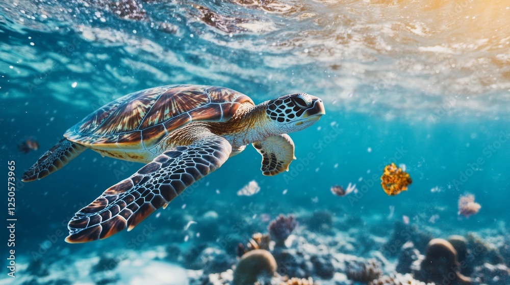 Fototapeta premium Promoting biodegradable materials various locations article environmental awareness pro-eco perspective