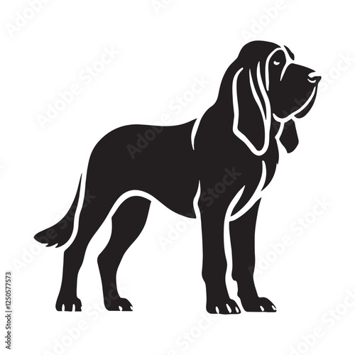 Bold Bloodhound silhouette designed for graphic designers - Bloodhound illustration - minimal Bloodhound vector - dog silhouette
