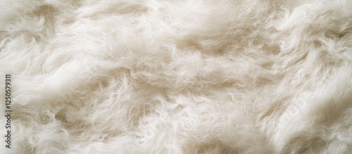 Soft off-white polyester fabric texture for design and background use showcasing a mauled surface and fluffy appearance. photo