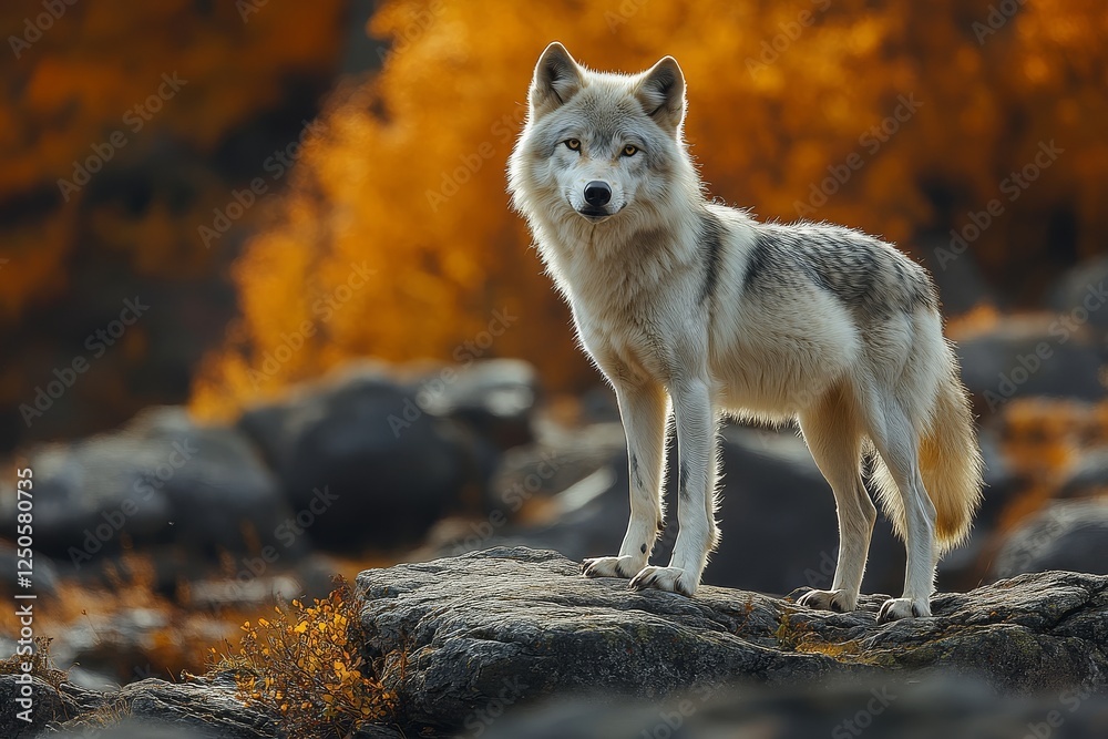 A wolf standing on top of rocks with dark clouds in the background, dramatic lighting, photorealistic National Geographic style. A wolf standing on top of rocks with dark clouds in the background, dramatic lighting, photorealistic National Geographic style.