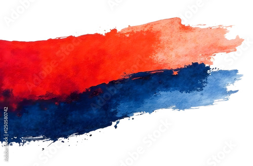 Wallpaper Mural Blue and red brush strokes, beautiful juicy brush strokes in storm front colour , minimalist style, isolated on white or transparent background Torontodigital.ca