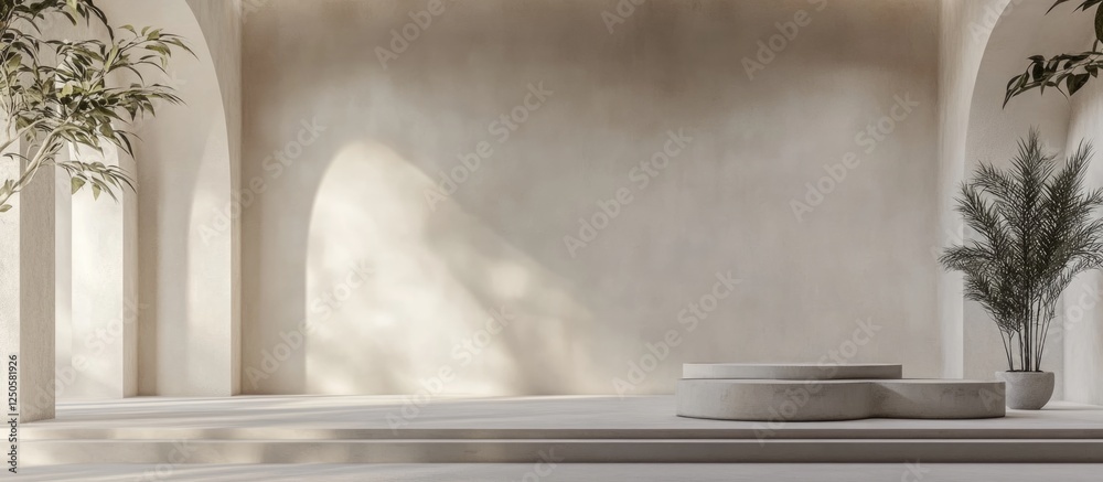 Minimalist Indoor Room Featuring Blank Wall Space for Text Insertion and Natural Light Elements Minimalist Indoor Room Featuring Blank Wall Space for Text Insertion and Natural Light Elements