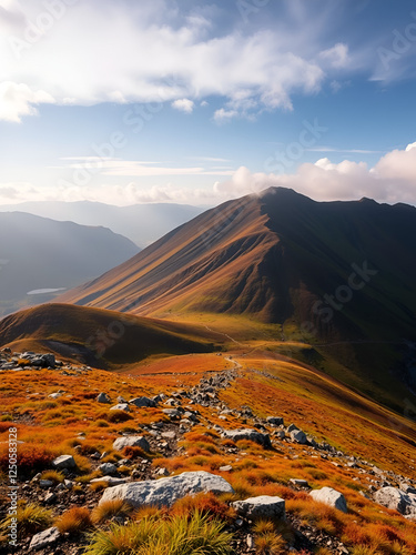 The scenery of Changbai Mountain(Paektu Mountain)  in northeastern China is an ancient volcanic geological landscape photo