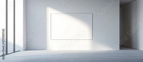 Wallpaper Mural Minimalist interior with empty poster frames and spacious area for text, showcasing modern design and clean lines in bright natural light. Torontodigital.ca