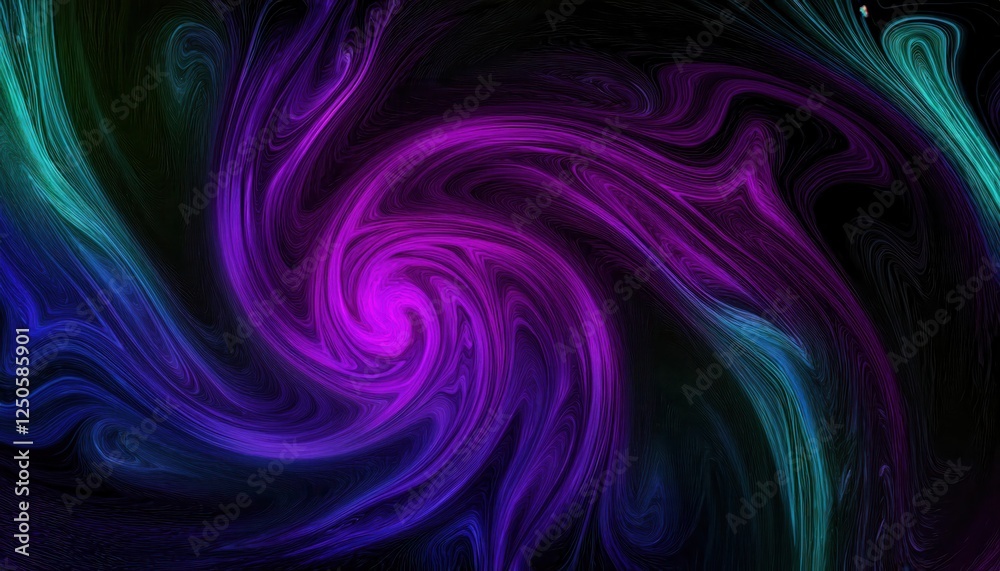 Fototapeta premium abstract swirling purple and blue vortex in digital artwork with fluid patterns, cosmic background, and hypnotic motion
