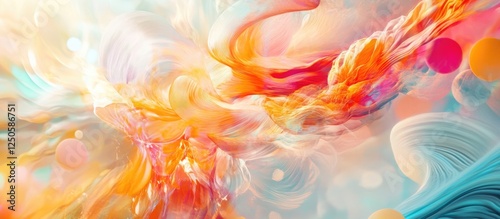 Vibrant Abstract Background with Fluid Colors and Soft Bokeh Effects for Creative Design and Artistic Inspiration