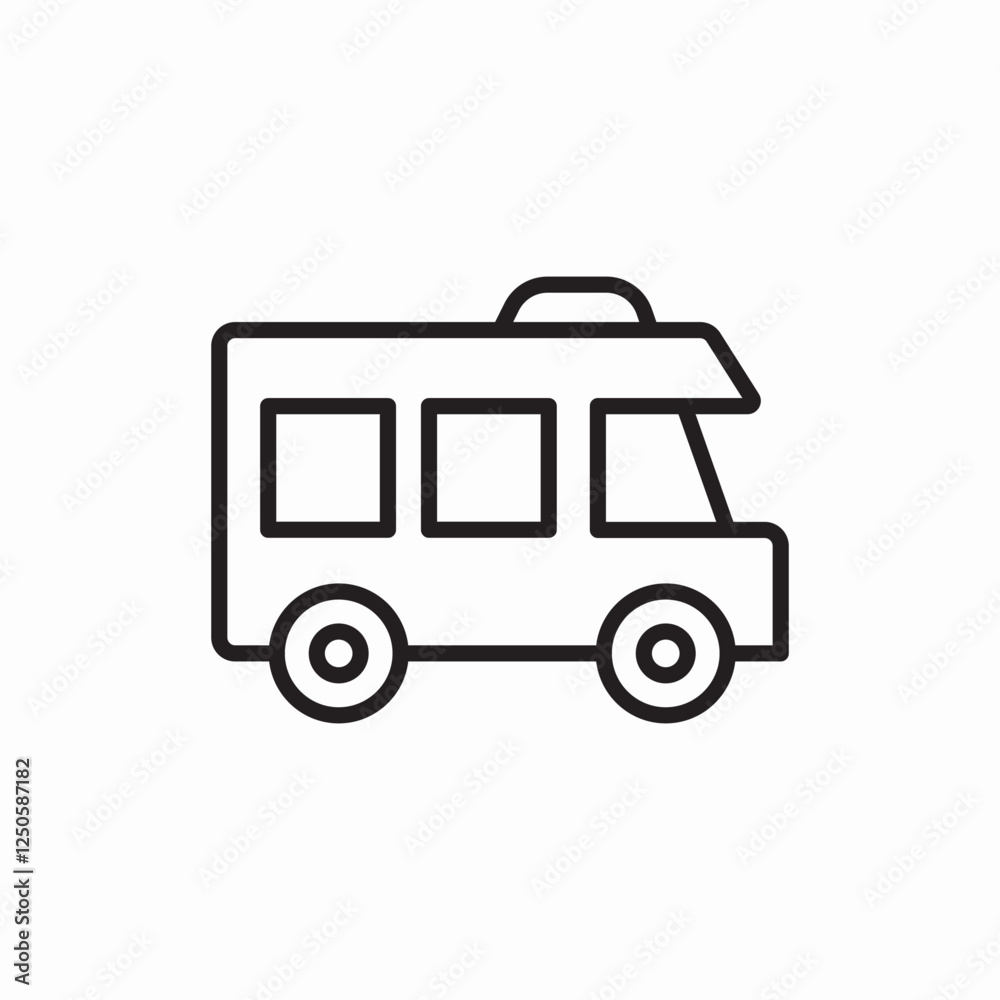 Camping motor home icon vector sign Camping motor home icon vector sign