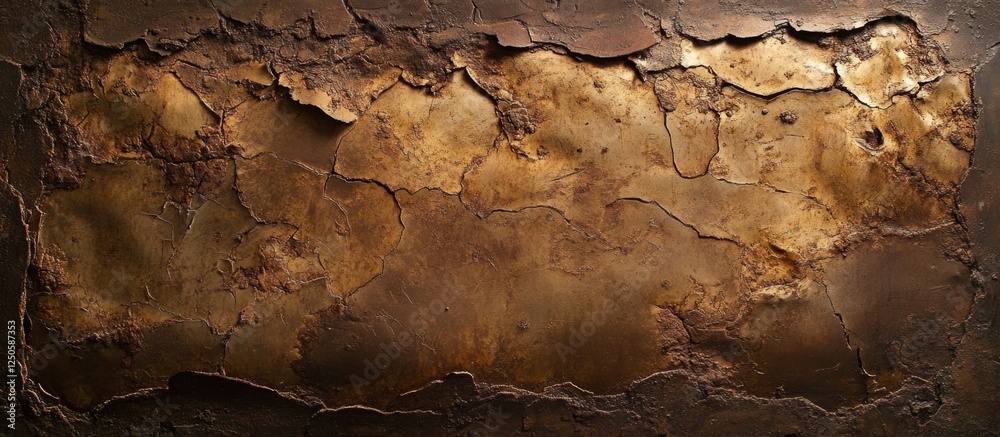 Fototapeta premium weathered brick wall with peeling plaster revealing underlying textures and colors