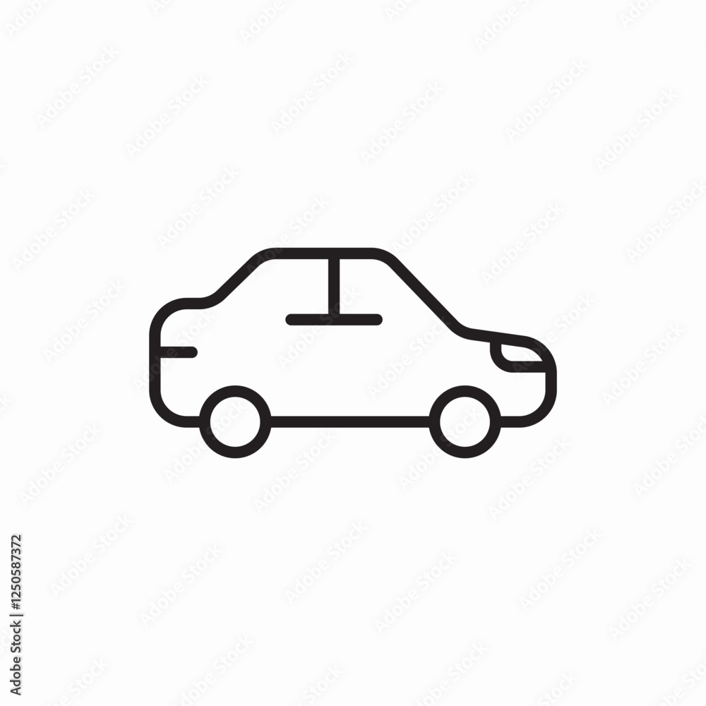 Compact city car icon vector sign Compact city car icon vector sign