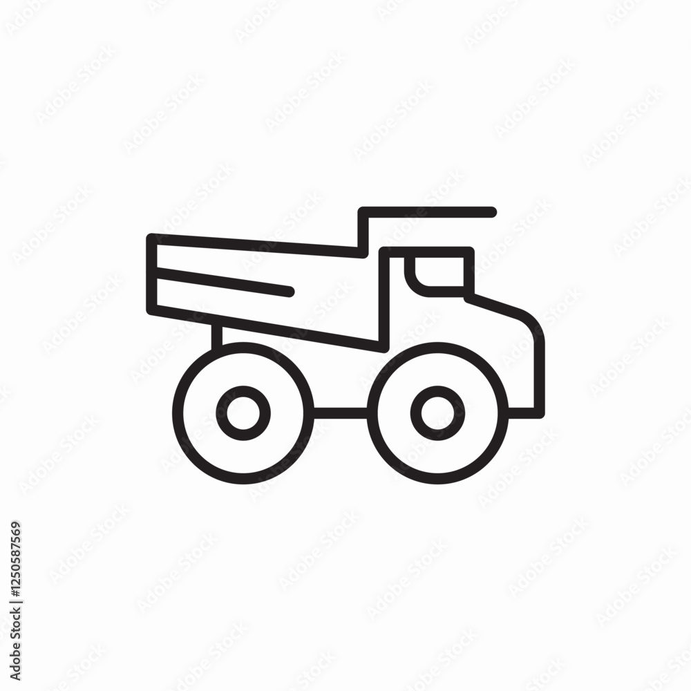 Heavy construction truck icon vector sign Heavy construction truck icon vector sign