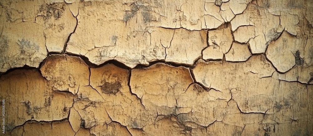 Fototapeta premium Aged weathered wooden texture with cracks and peeling paint for vintage backgrounds and rustic design projects