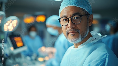 Non surgical lithotripsy procedure in a modern medical setting with healthcare professionals performing advanced treatment techniques. photo