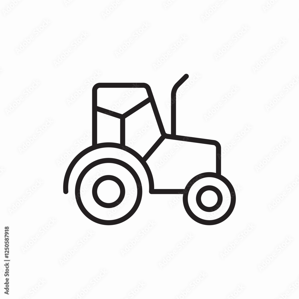 Farm agriculture tractor icon vector sign Farm agriculture tractor icon vector sign