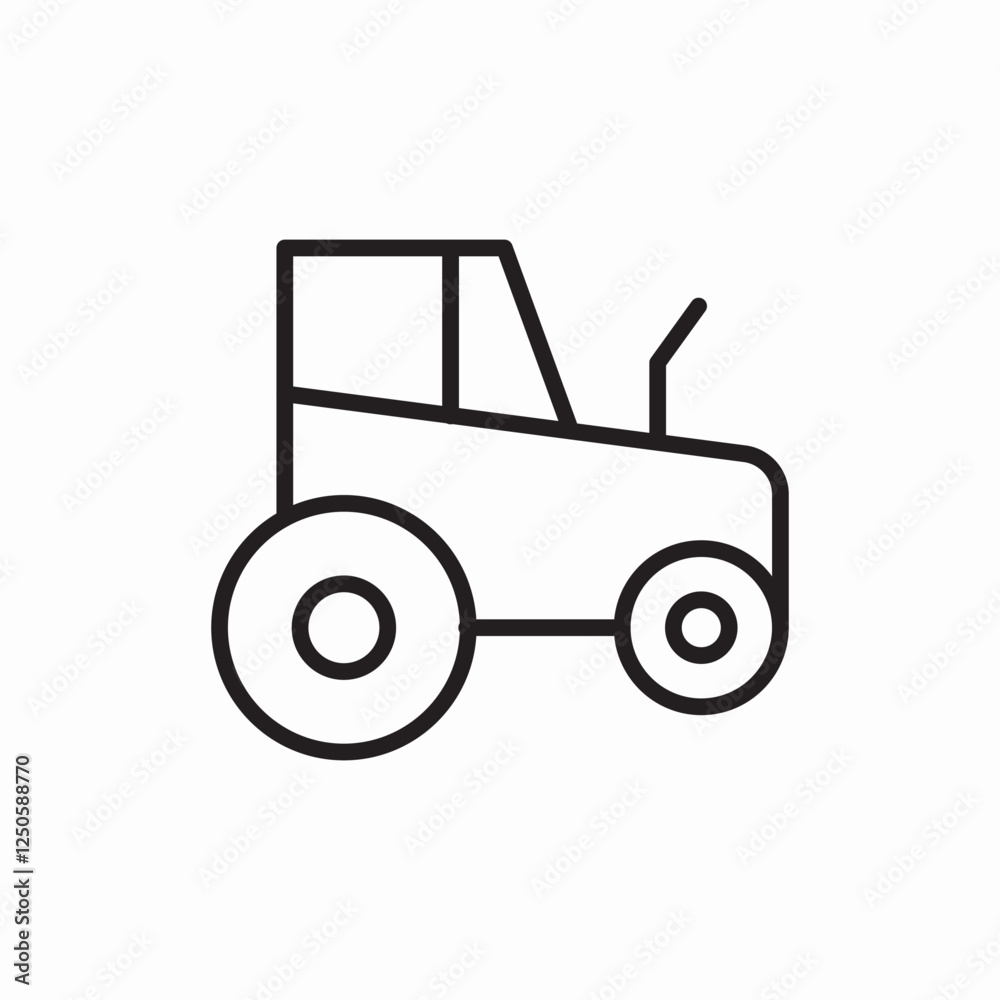 Farm agriculture tractor icon vector sign Farm agriculture tractor icon vector sign