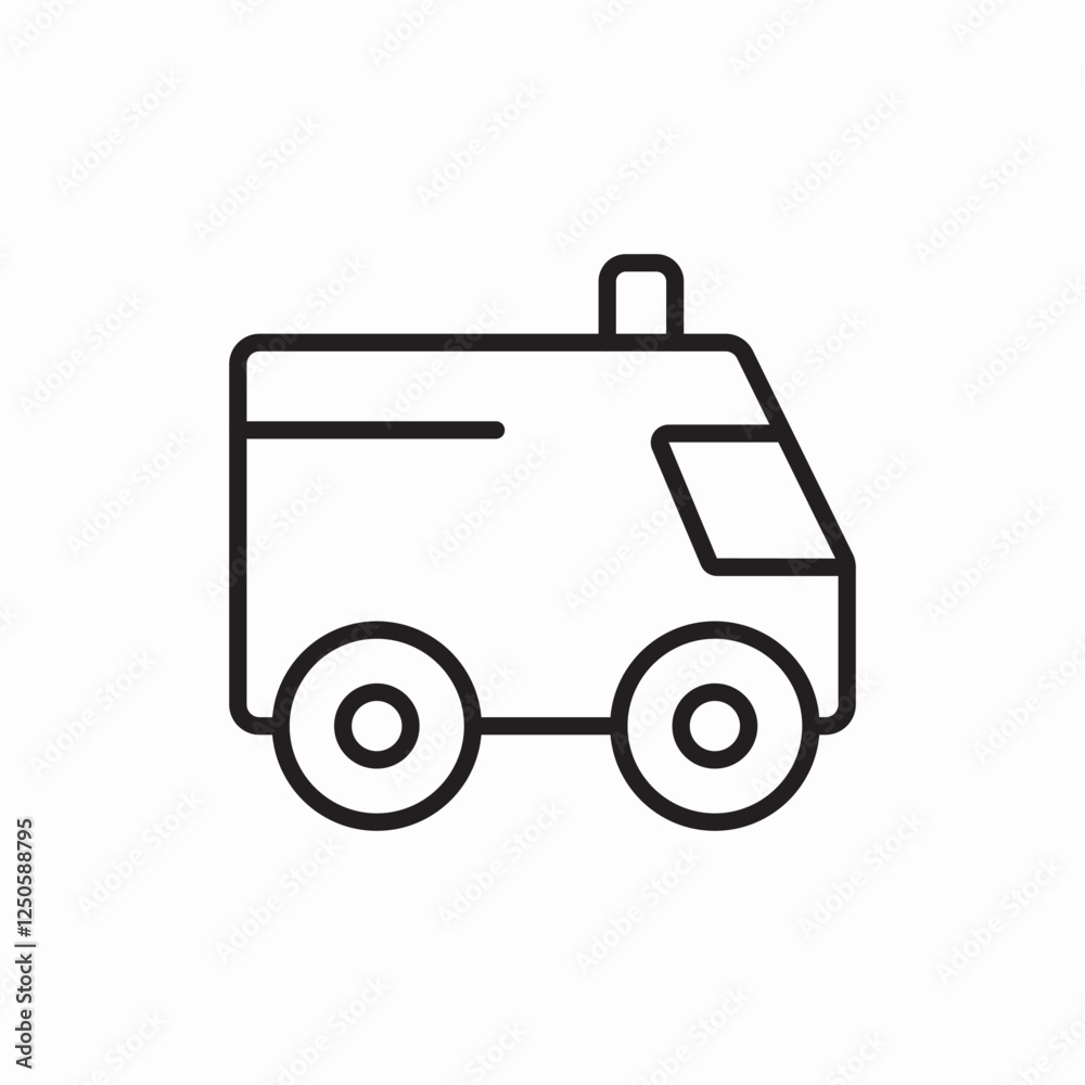 Emergency ambulance vehicle icon vector sign Emergency ambulance vehicle icon vector sign
