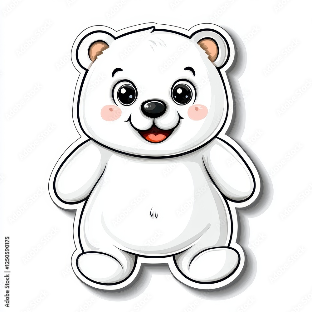 Cute Cartoon Polar Bear Character Illustration for Kids and Fun Cute Cartoon Polar Bear Character Illustration for Kids and Fun