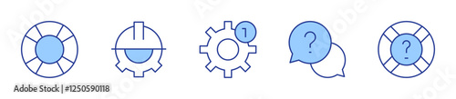 support, help, maintenance. Support Icon vector illustration. Line Duotone style. Editable stroke
