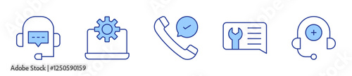 tech support, medical support, check, support, support ticket. Support Icon vector illustration. Line Duotone style. Editable stroke