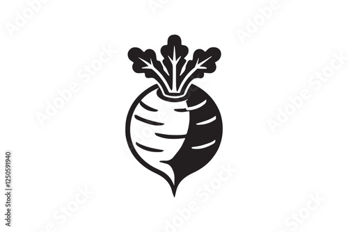Beetroot black color vector silhouette illustration isolated in white background