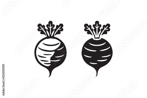 Beetroot black color vector silhouette illustration isolated in white background
