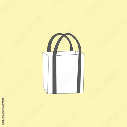 White paper bag vector illustration. Gift storage bag