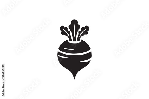 Beetroot black color vector silhouette illustration isolated in white background