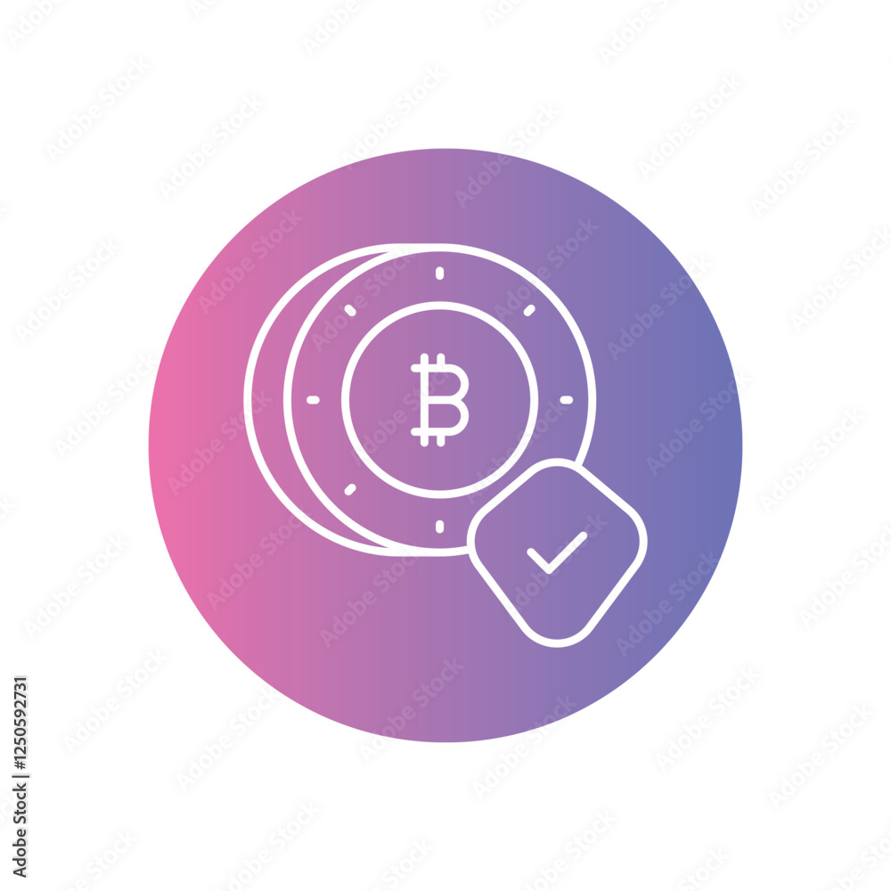 Bitcoin Protection icon vector stock illustration Bitcoin Protection icon vector stock illustration