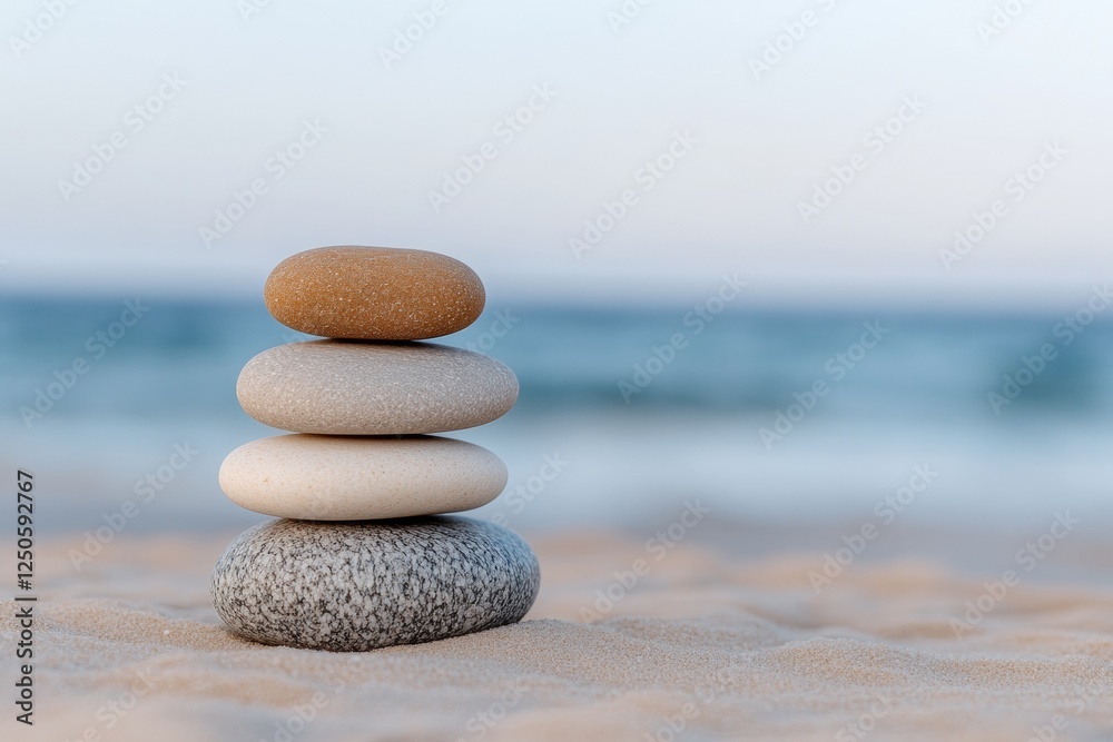 Zen Minimalism in Coastal Wellness Balanced Stone Meditation Art on Sandy Beach - Holistic Stress Management and Relaxation Content for Lifestyle Brands Zen Minimalism in Coastal Wellness Balanced Stone Meditation Art on Sandy Beach - Holistic Stress Management and Relaxation Content for Lifestyle Brands