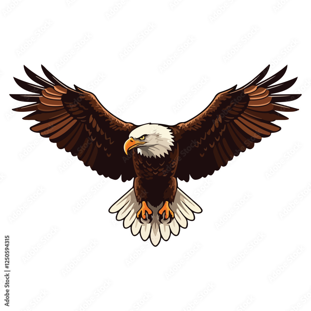 Obraz premium Cute Eagle Bird Cartoon Vector Icon Illustration. Animal Nature Icon Concept Isolated Premium Vector